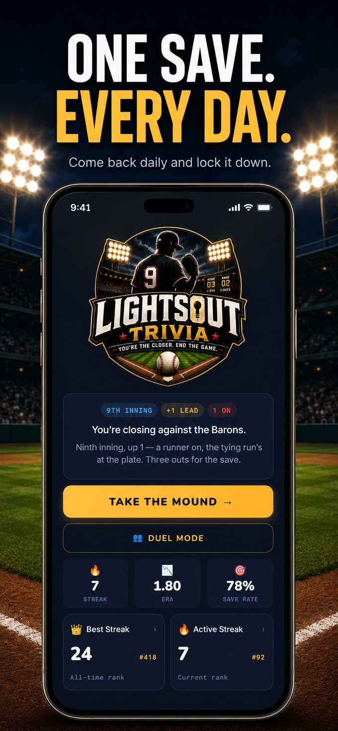 Lights Out Trivia daily save screen